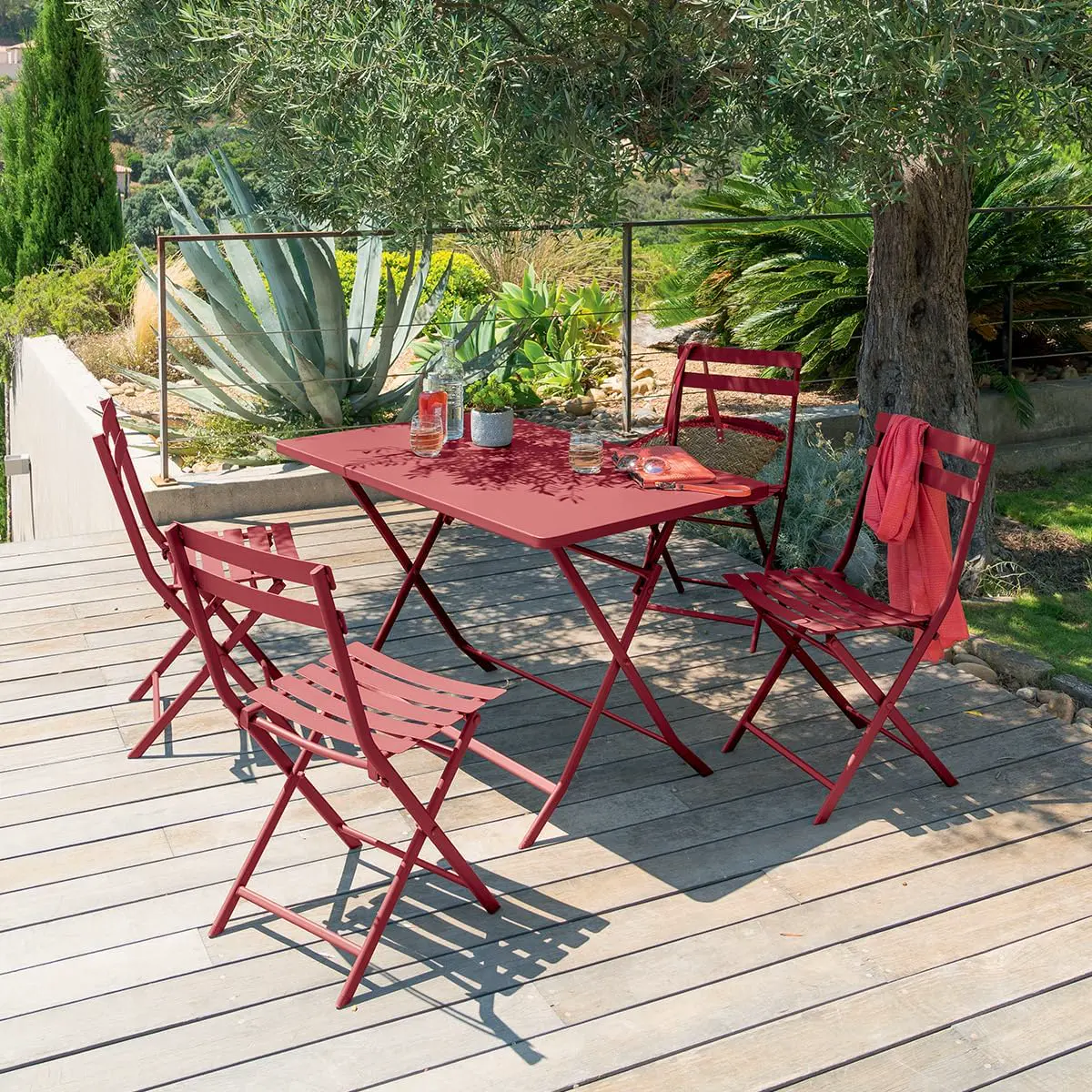 Table de jardin en acier 110x70 cm vue 2
