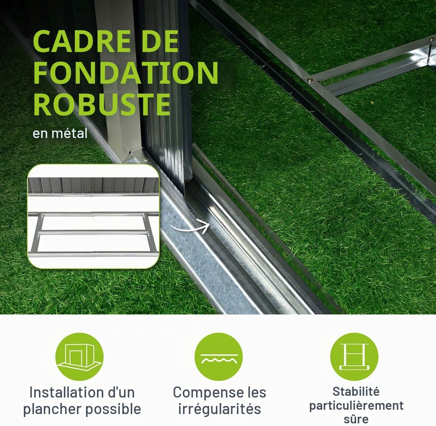 Abri de jardin en métal en métal gris 14 m² vue 6