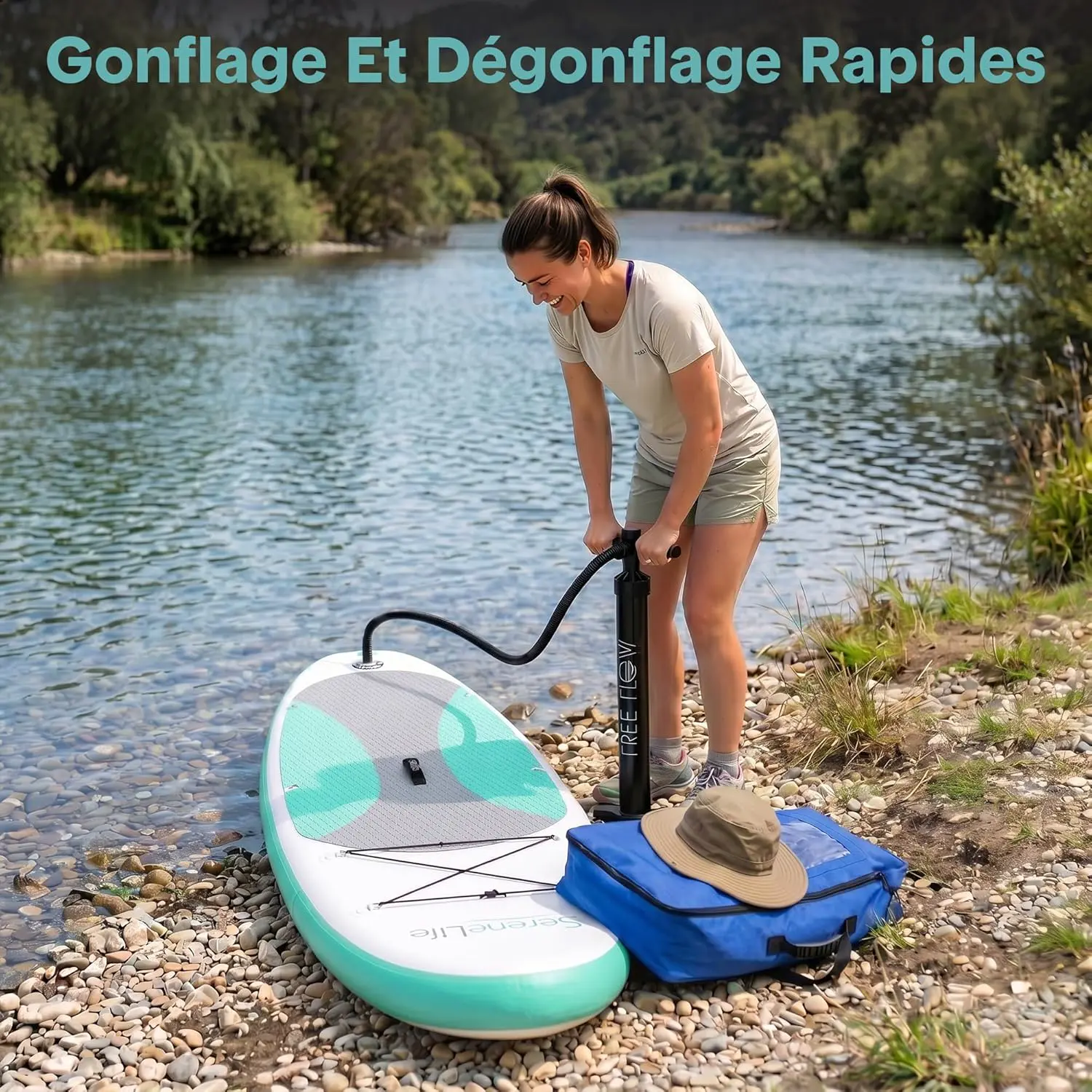 Paddle gonflable en aluminium vert vue 7