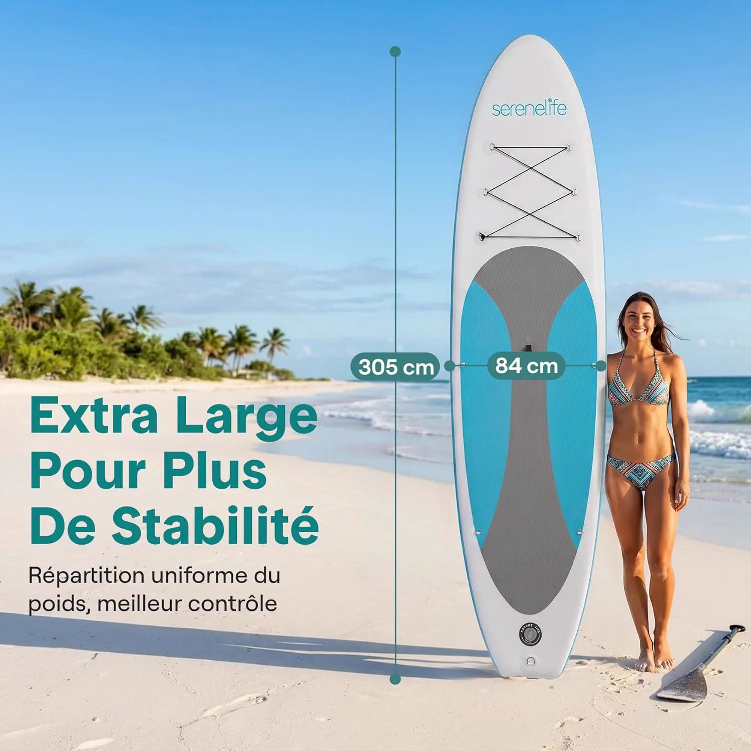 Paddle gonflable en aluminium vue 3