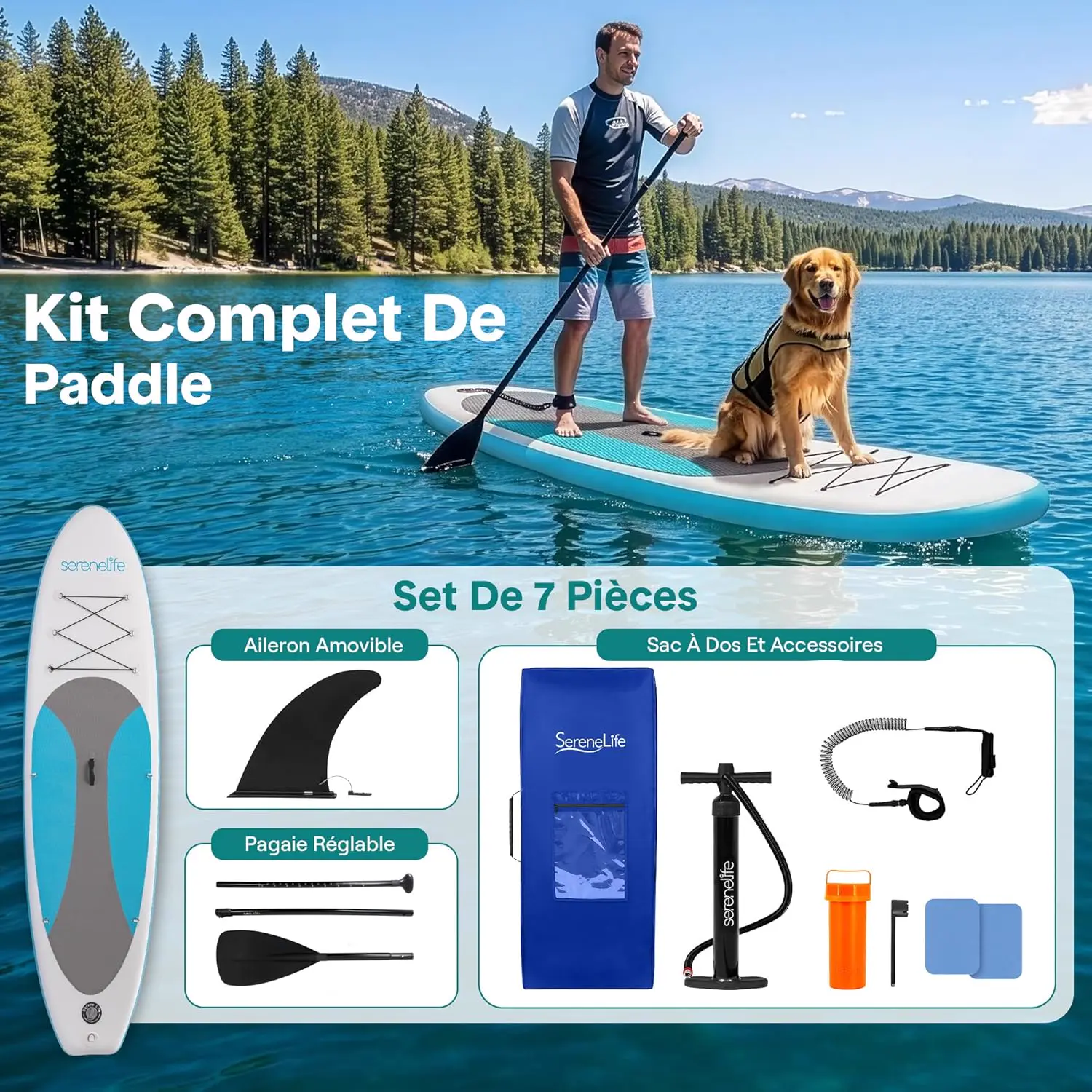 Paddle gonflable en aluminium vue 5