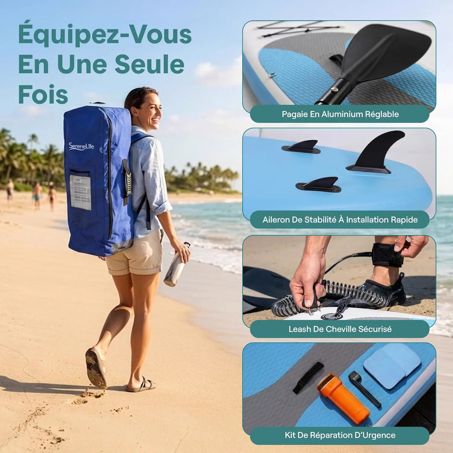 Paddle gonflable en aluminium vue 8