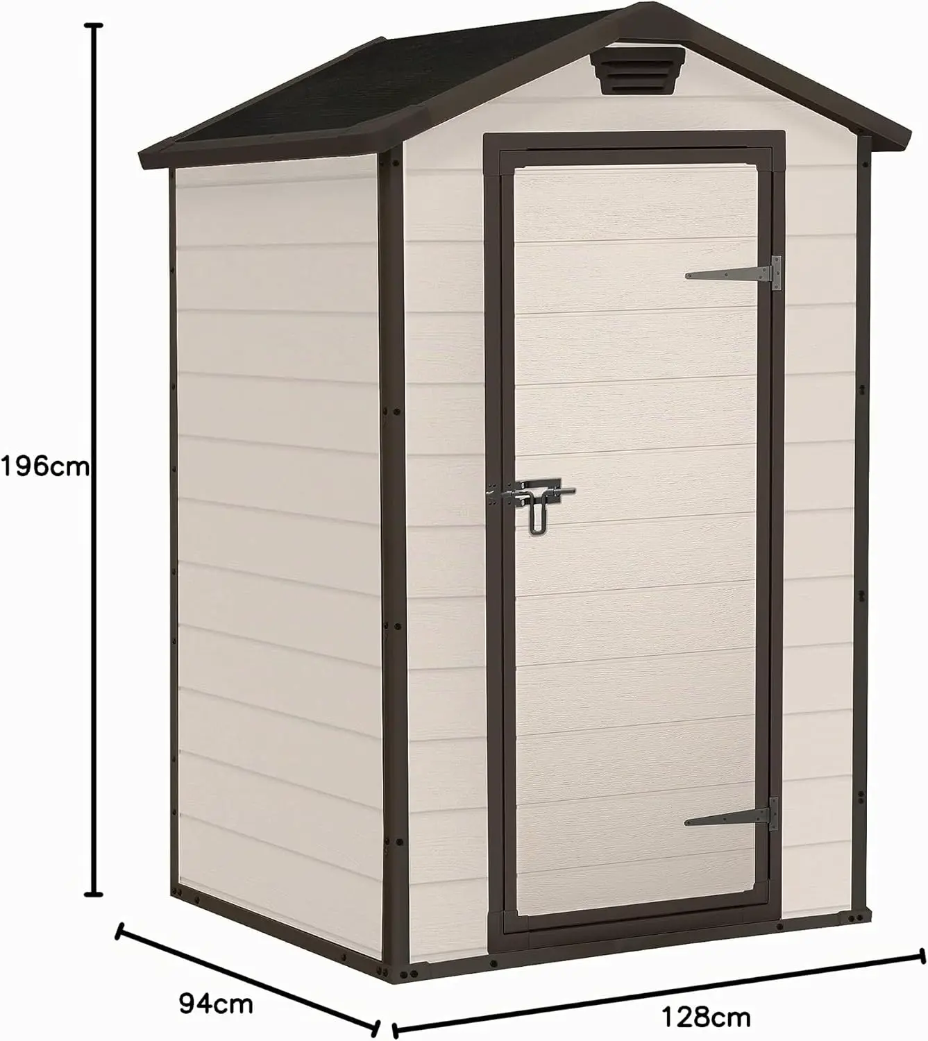 Abri de jardin en résine en bois beige 1,1 m² vue 5