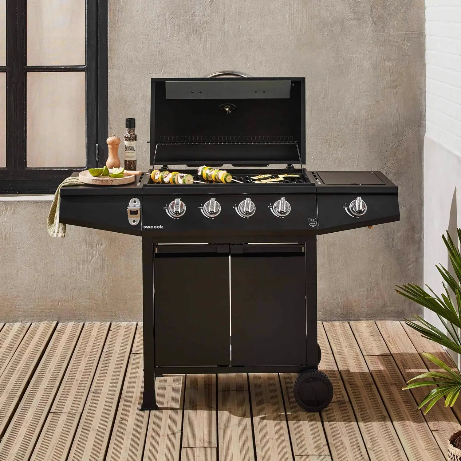 Barbecue à gaz en acier noir vue 5