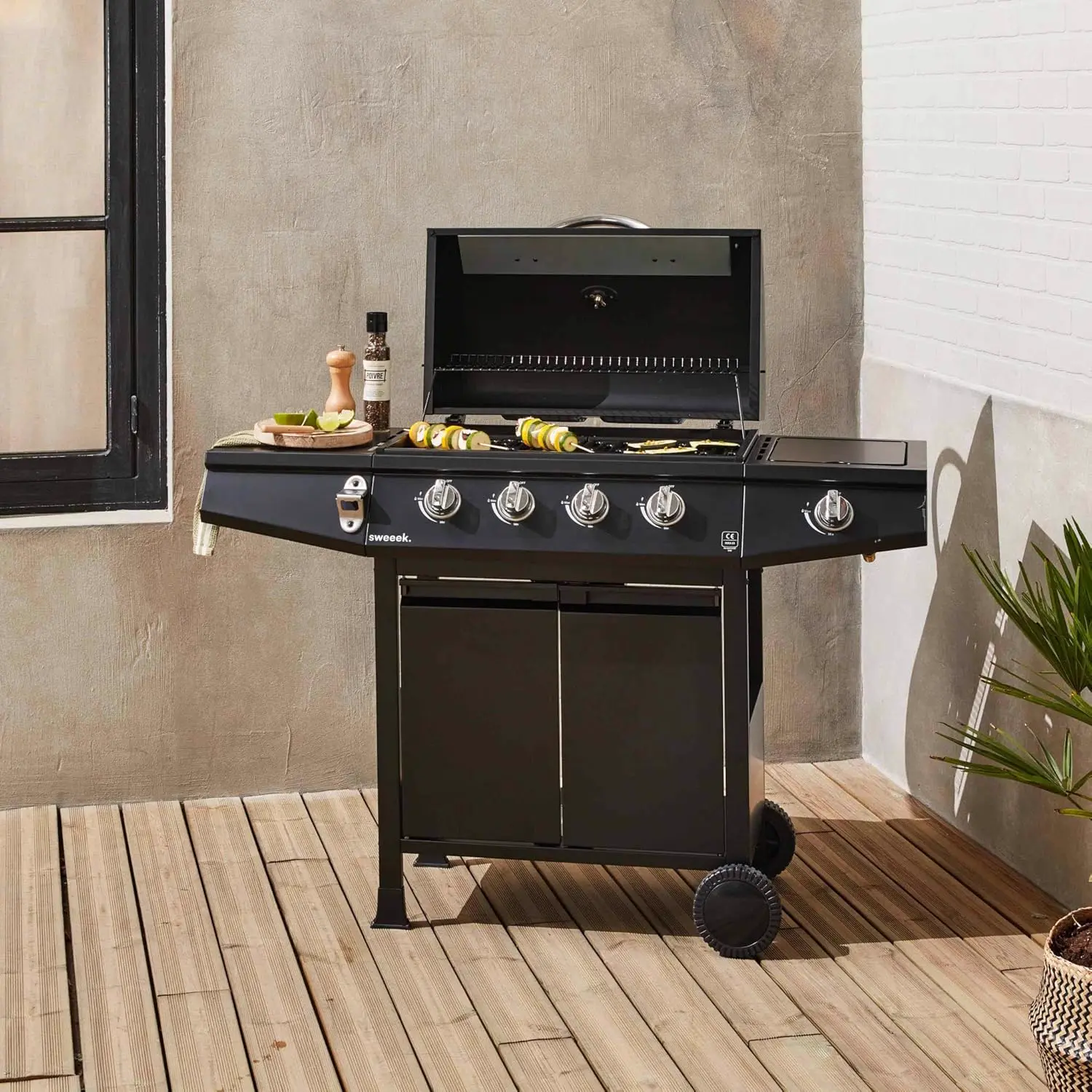 Barbecue à gaz en acier noir vue 6