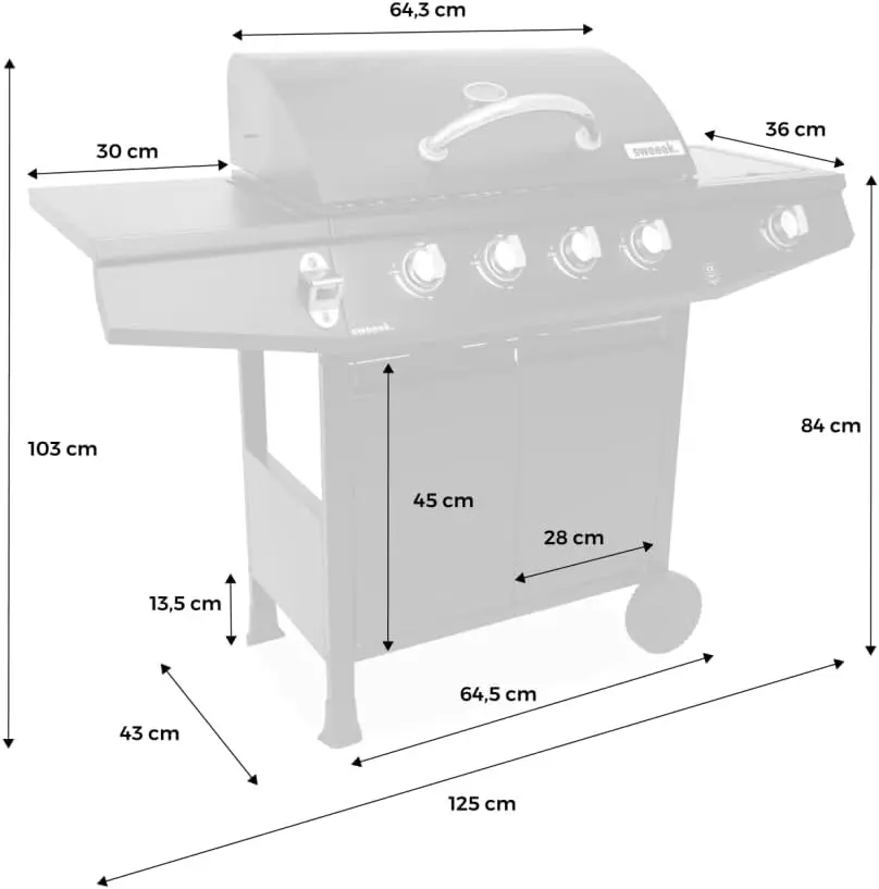 Barbecue à gaz en acier noir vue 9