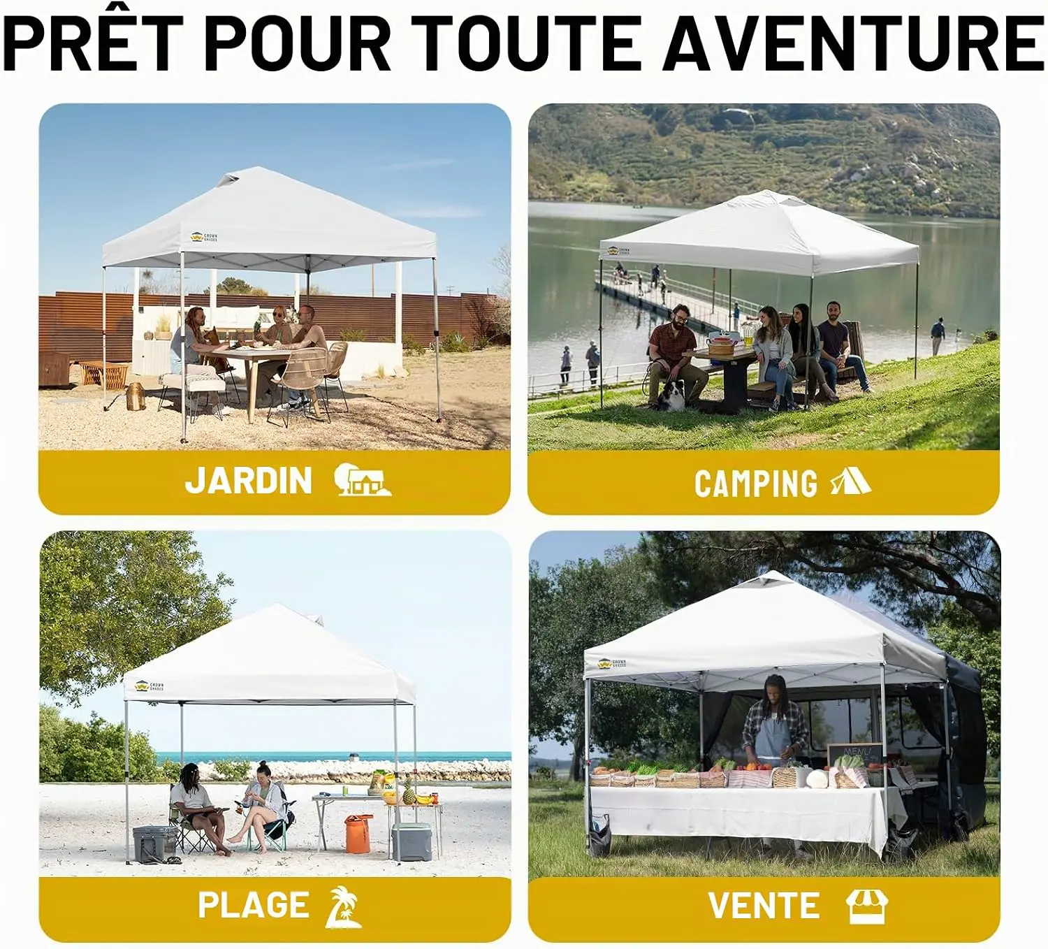 Tonnelle en acier sable 3x3m vue 6