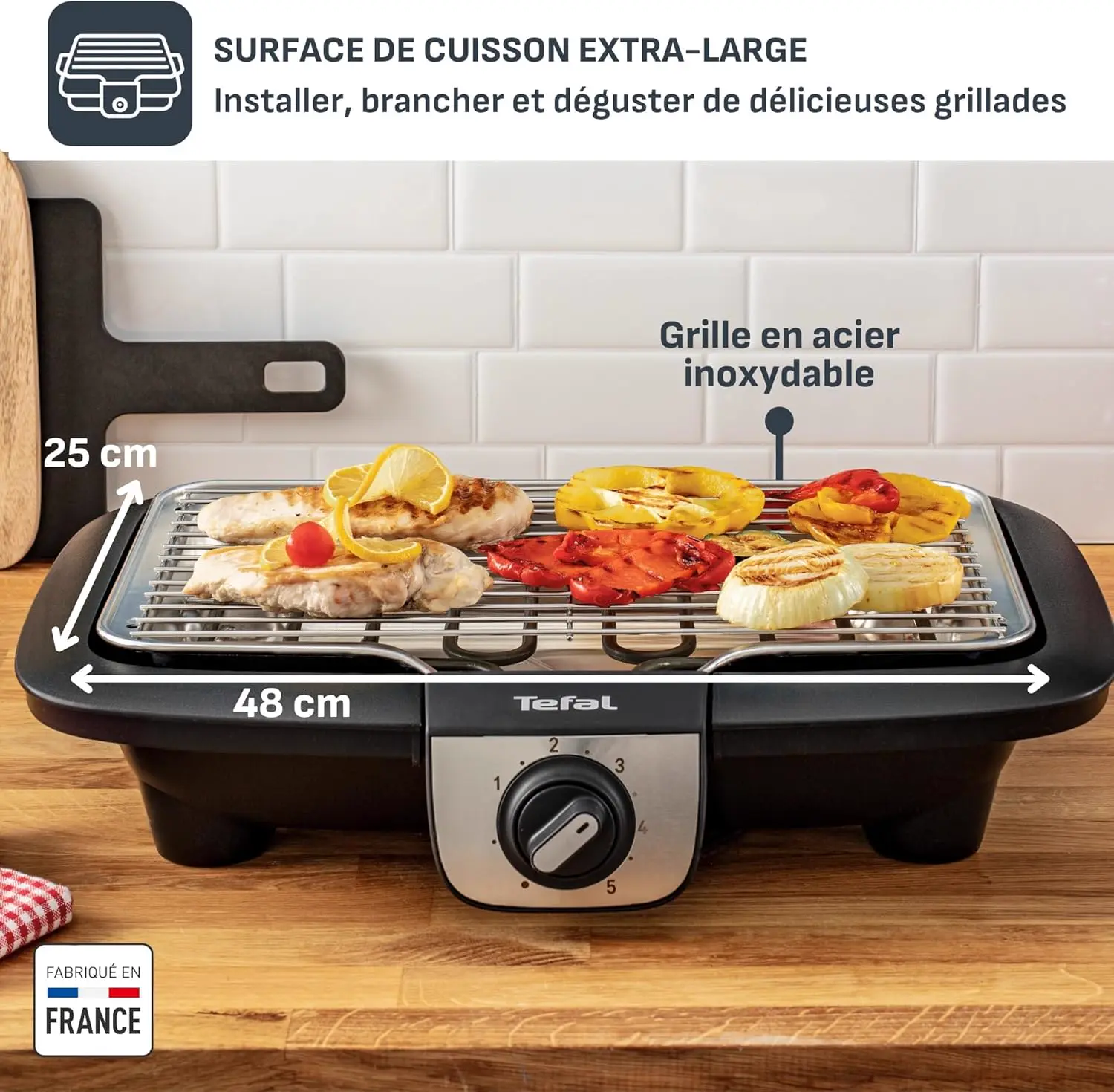 Barbecue électrique en acier 48 x 26 cm vue 5