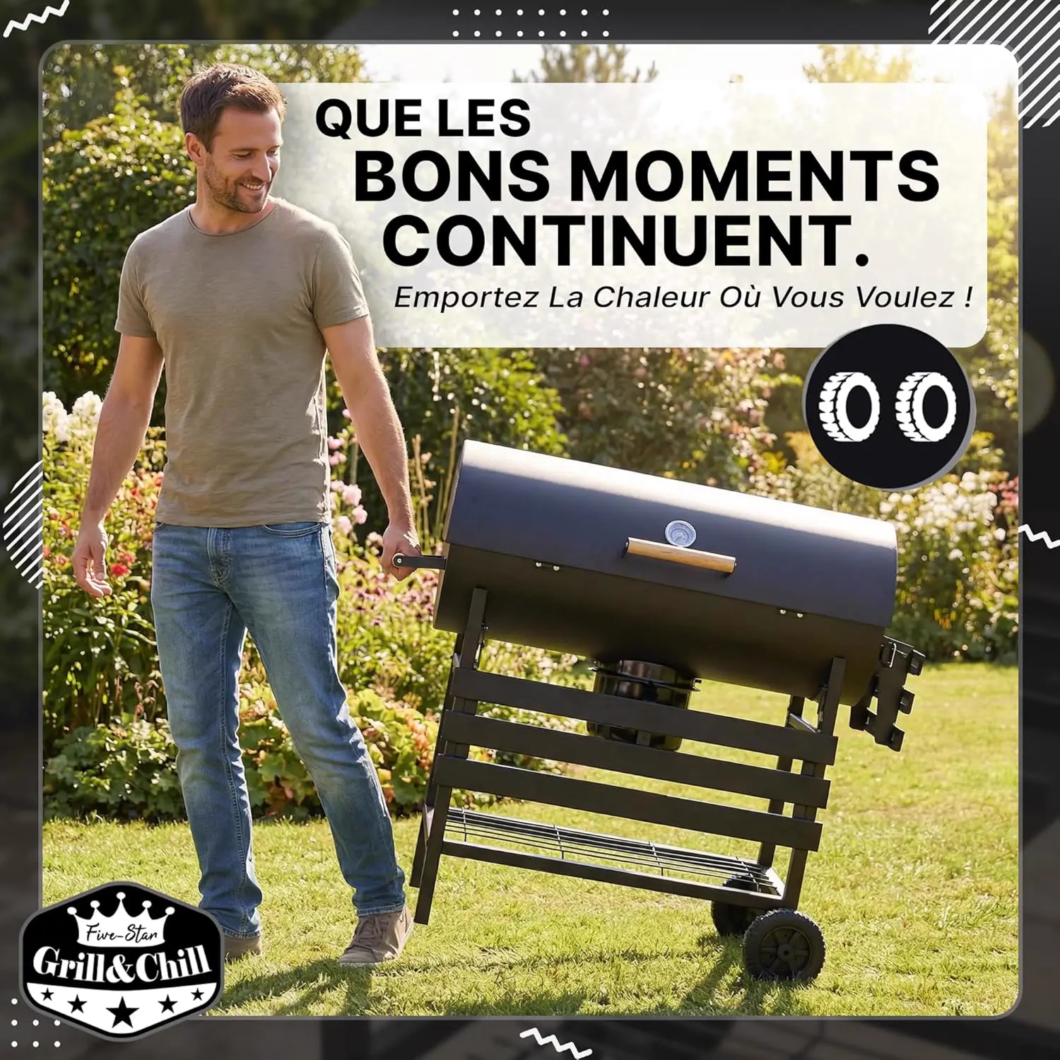 Barbecue à charbon en acier 71 × 35 cm vue 7