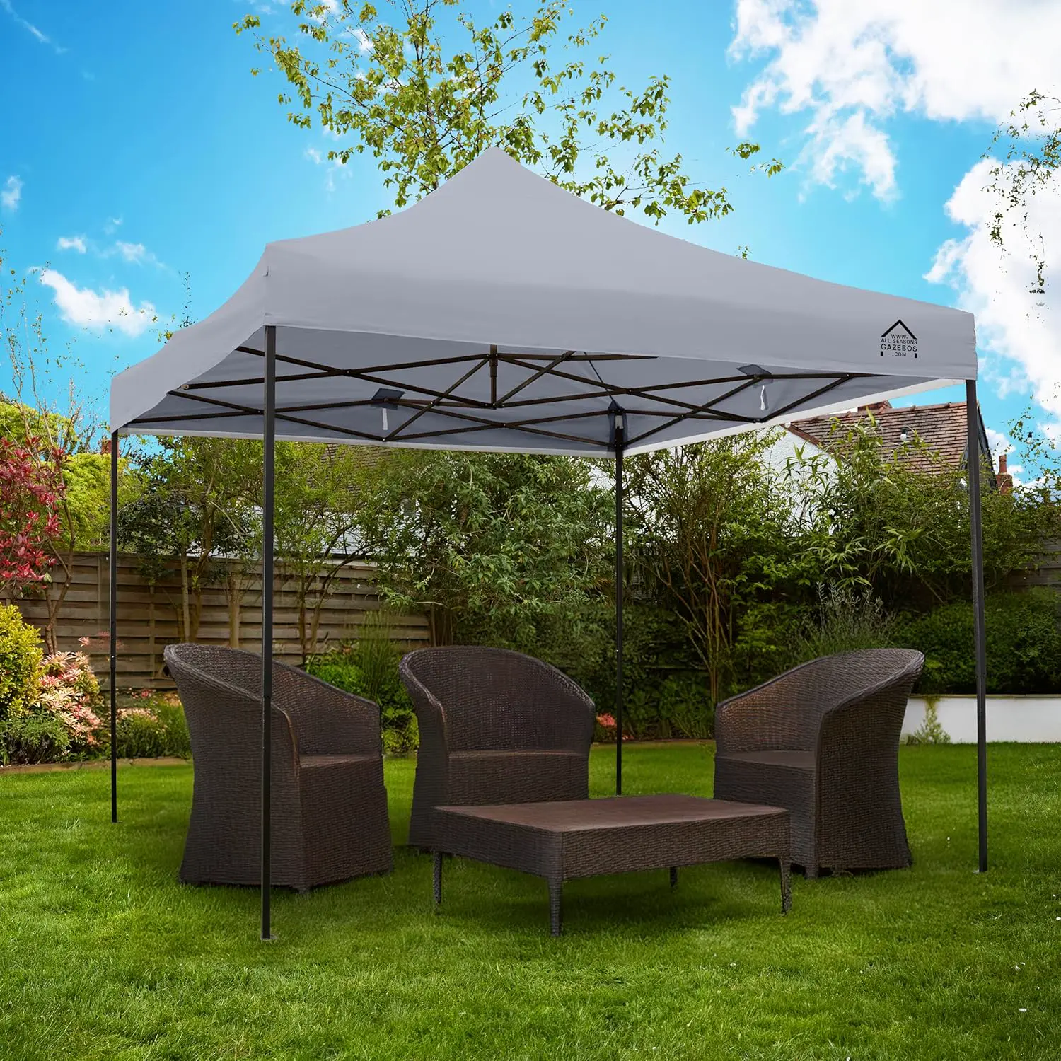 Tonnelle en métal gris 3 x 3 m vue 3