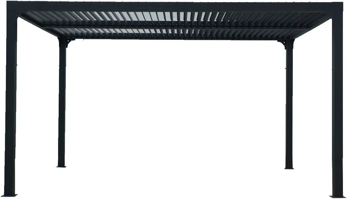 Pergola en aluminium gris 10,80 m² vue 3