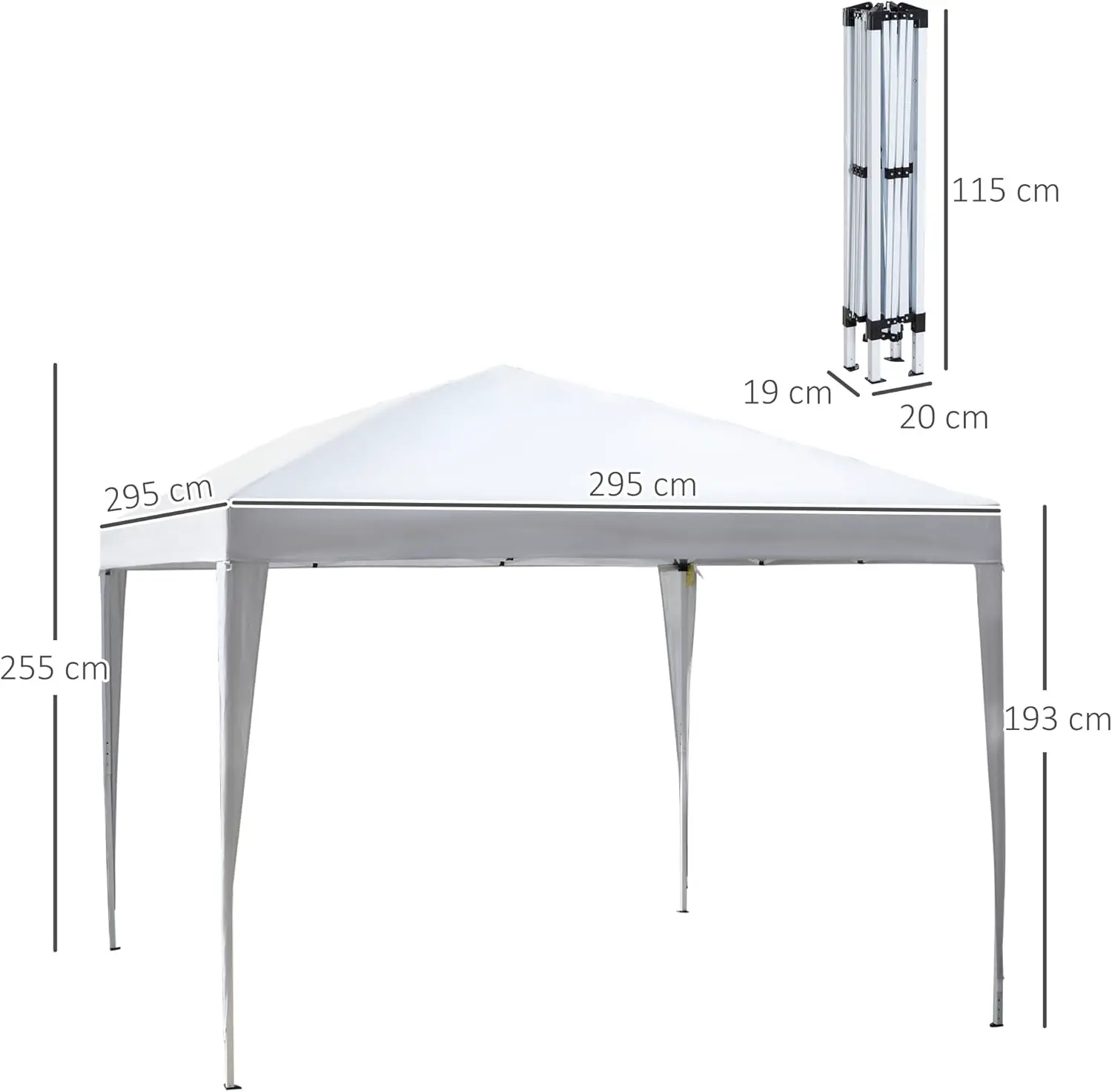 Tonnelle en métal blanc 3x3m vue 7