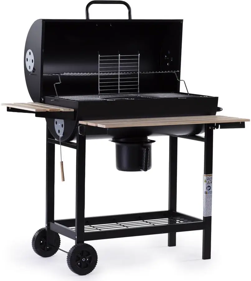Barbecue à charbon en acier noir 63 x 105 cm vue 4