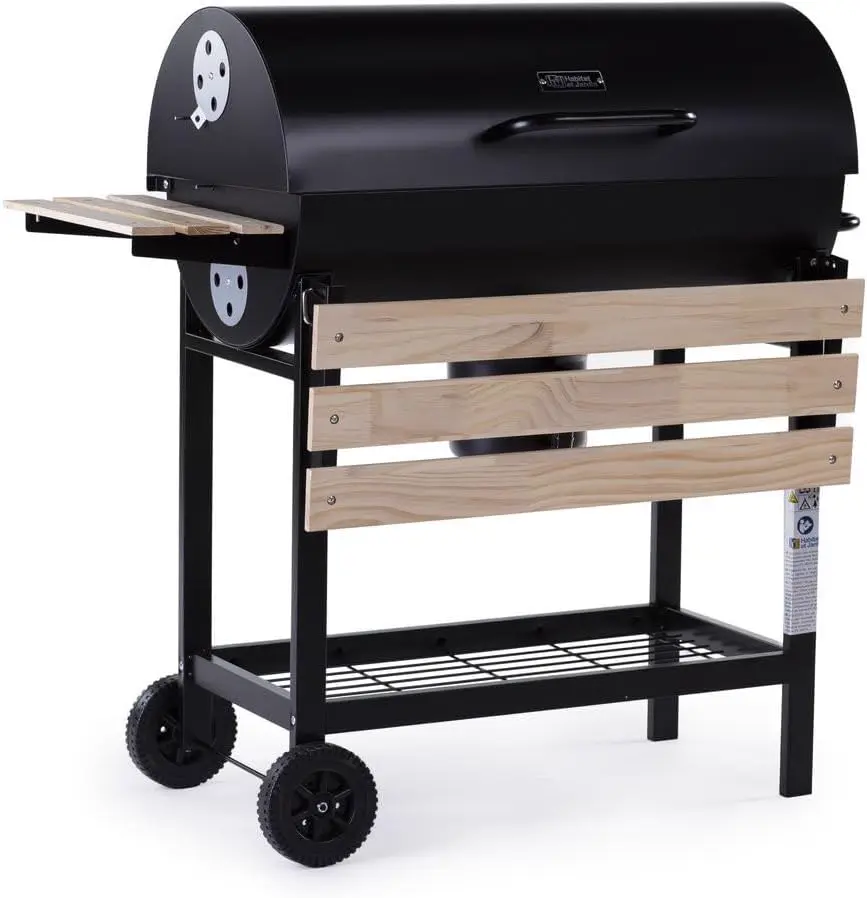 Barbecue à charbon en acier noir 63 x 105 cm vue 5