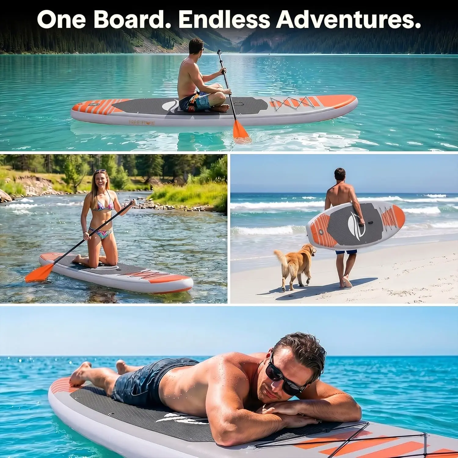 Paddle gonflable en aluminium orange vue 6