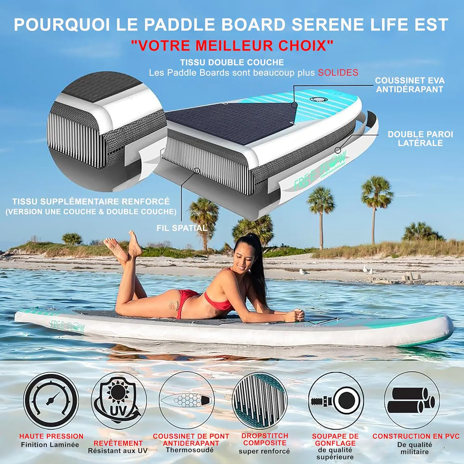 Paddle gonflable en aluminium vue 6
