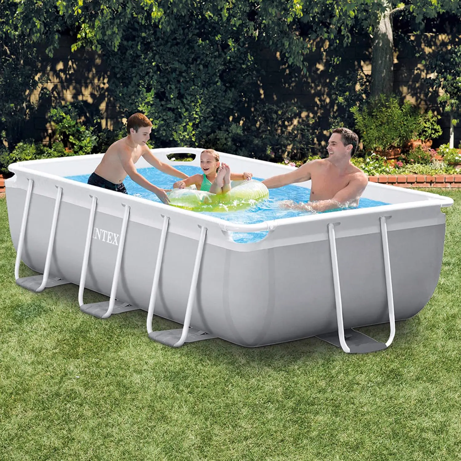 Piscine hors sol gris 1,75 x 0,80 m vue 2