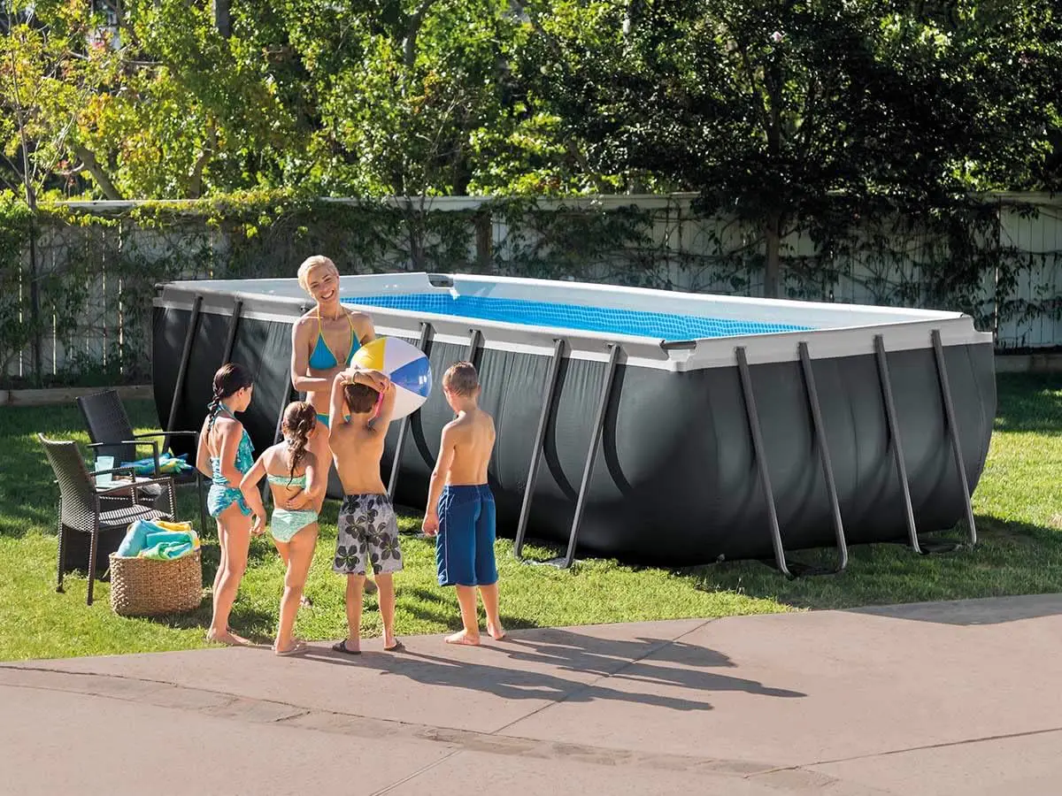 Piscine hors sol en métal sable vue 5