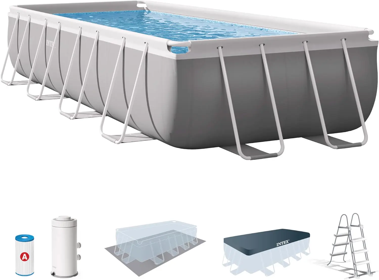 Intex kit Piscine Prism Frame rectangulaire Angulaire Tubulaire