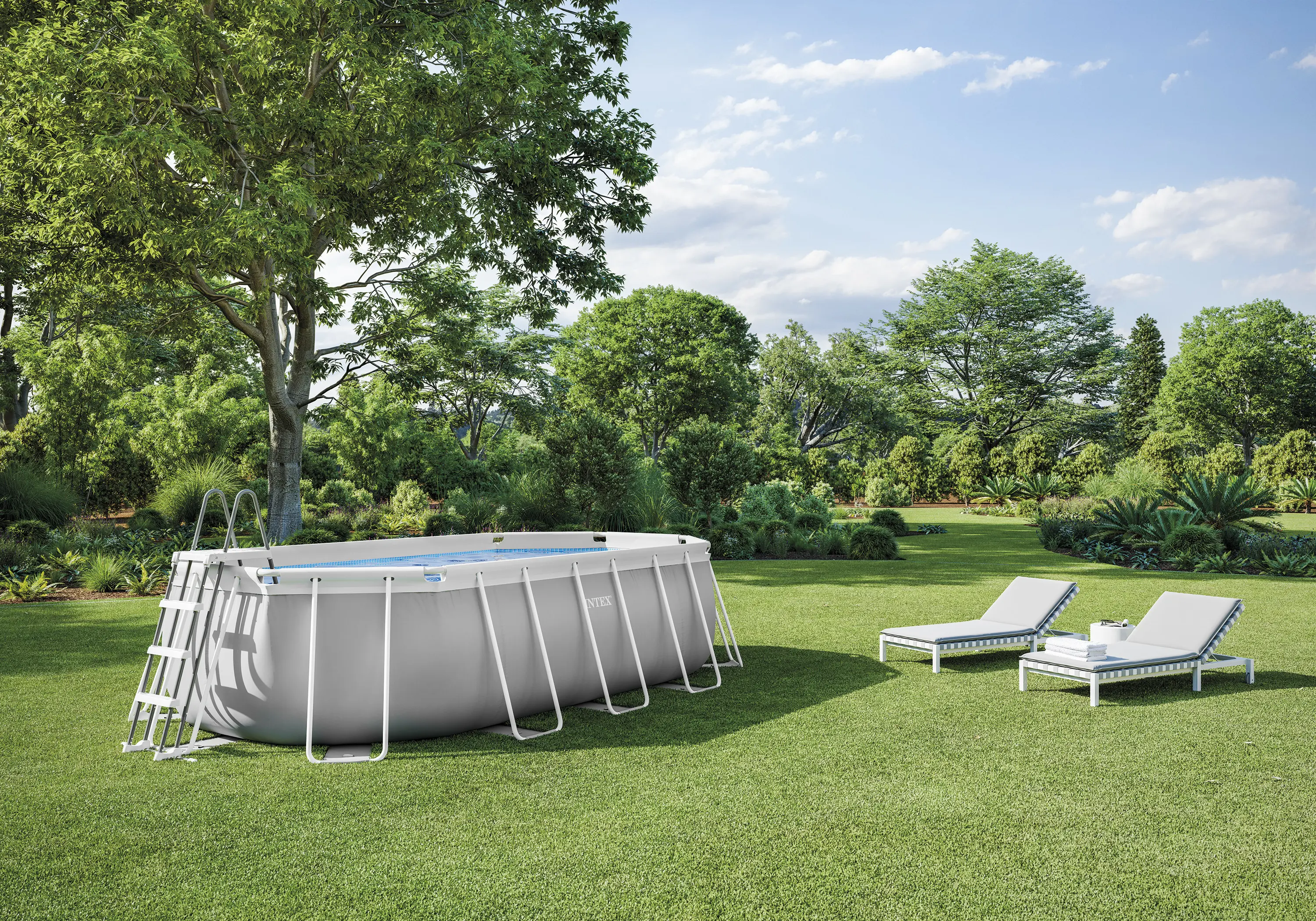 Piscine hors sol en métal gris — contenu détaillé 1