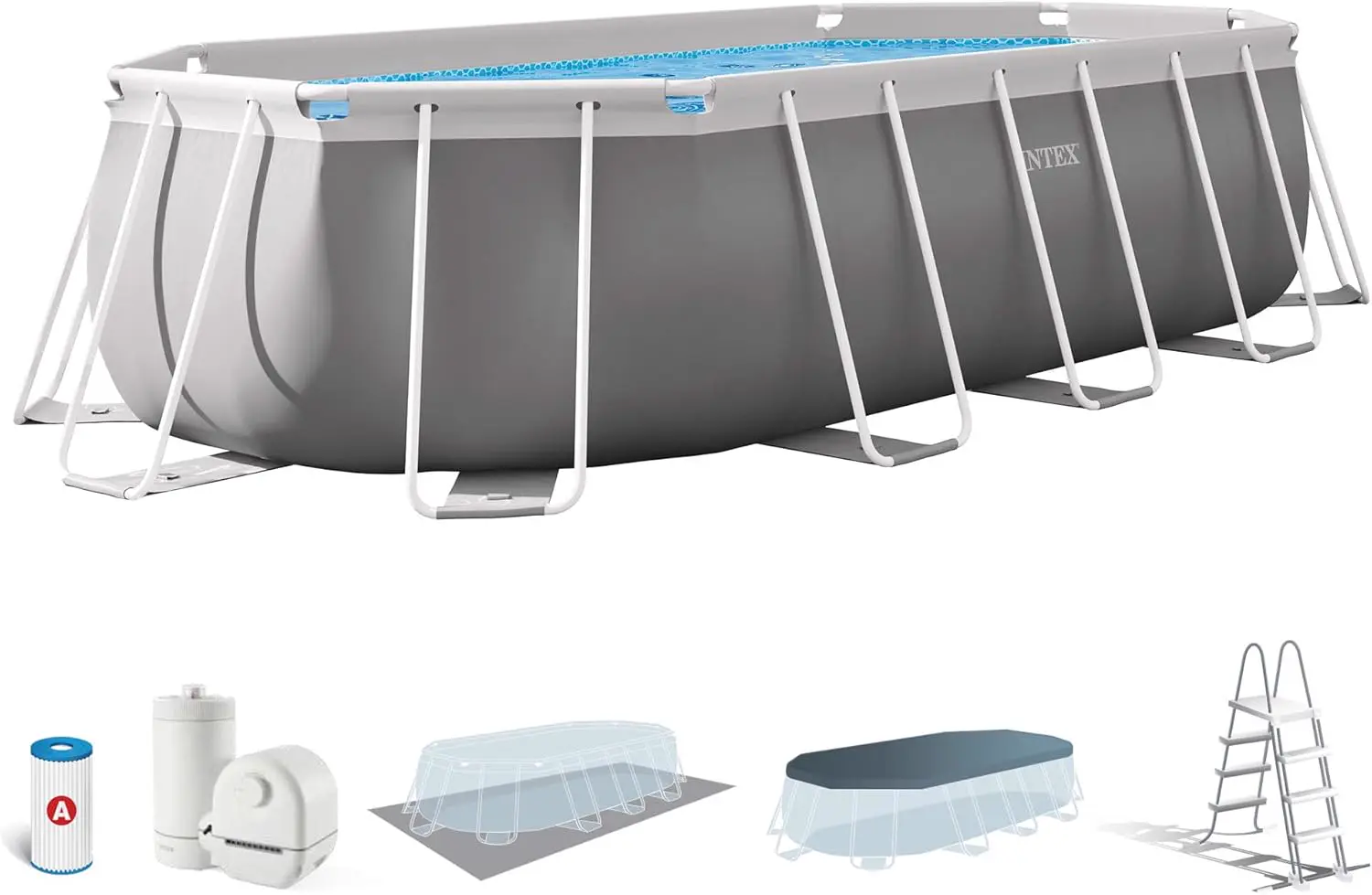 Intex kit Piscine Prism Frame Ovale Tubulaire