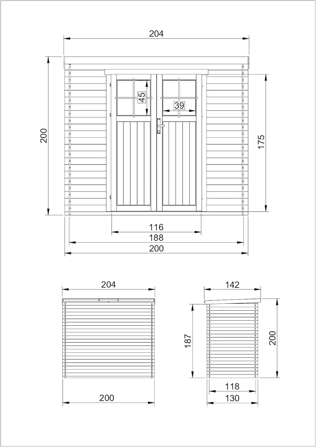 Abri de jardin en bois en bois naturel 2,22 m² vue 5
