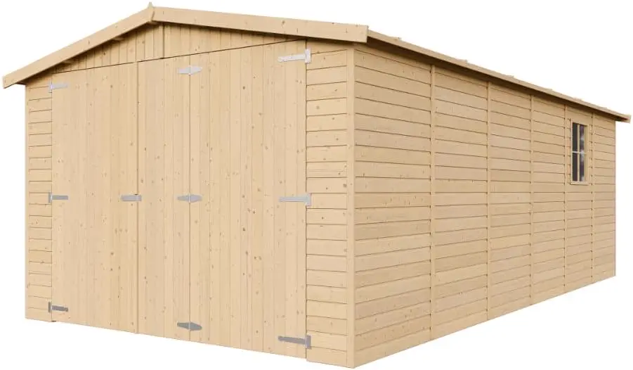 Abri de jardin en bois en bois naturel 18 m² vue 3