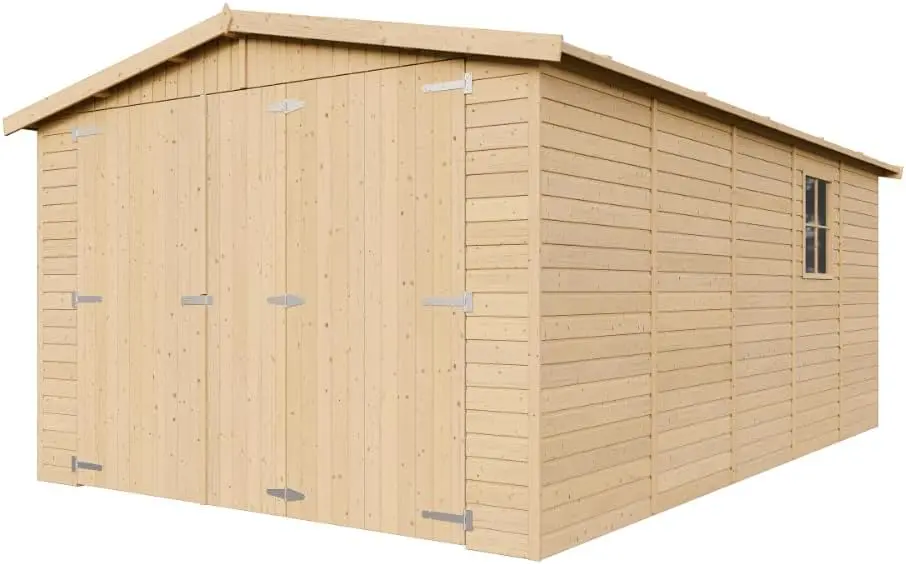Abri de jardin en bois en bois naturel 18 m² vue 3