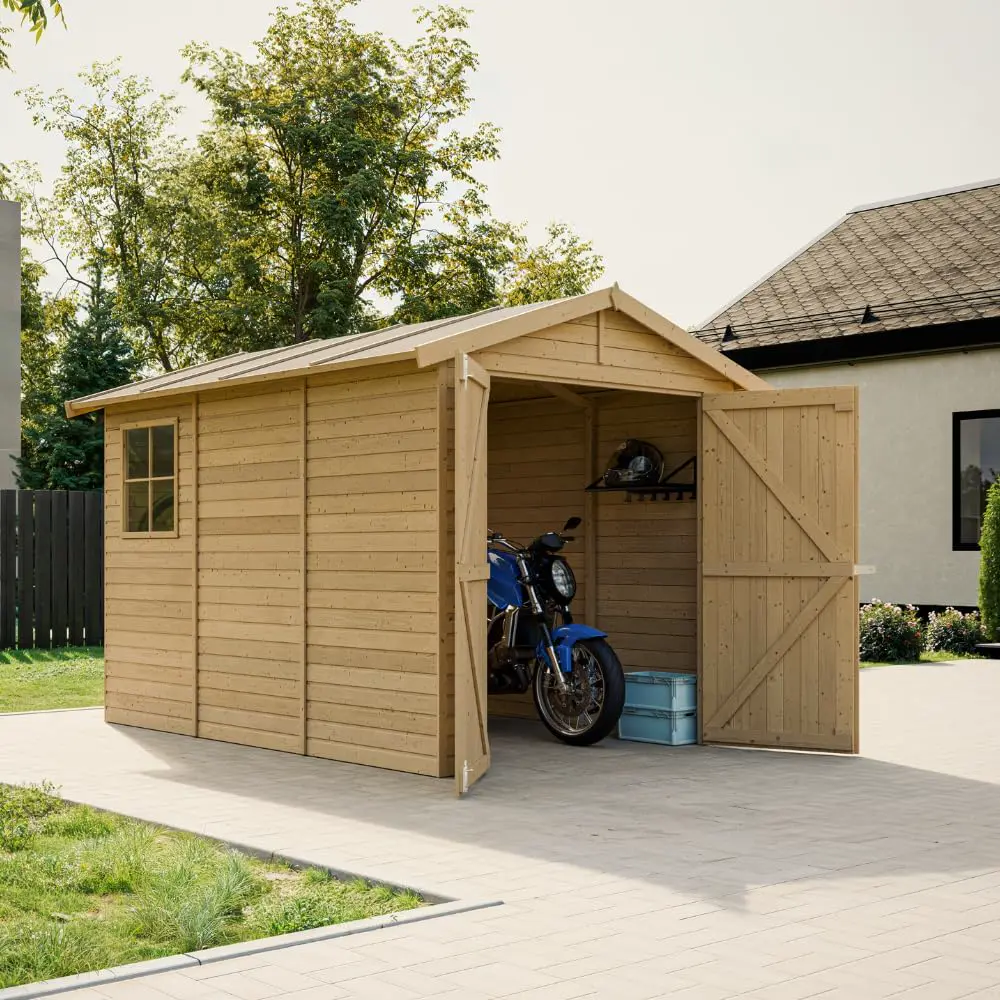 Abri de jardin en bois en bois naturel 18 m² vue 2