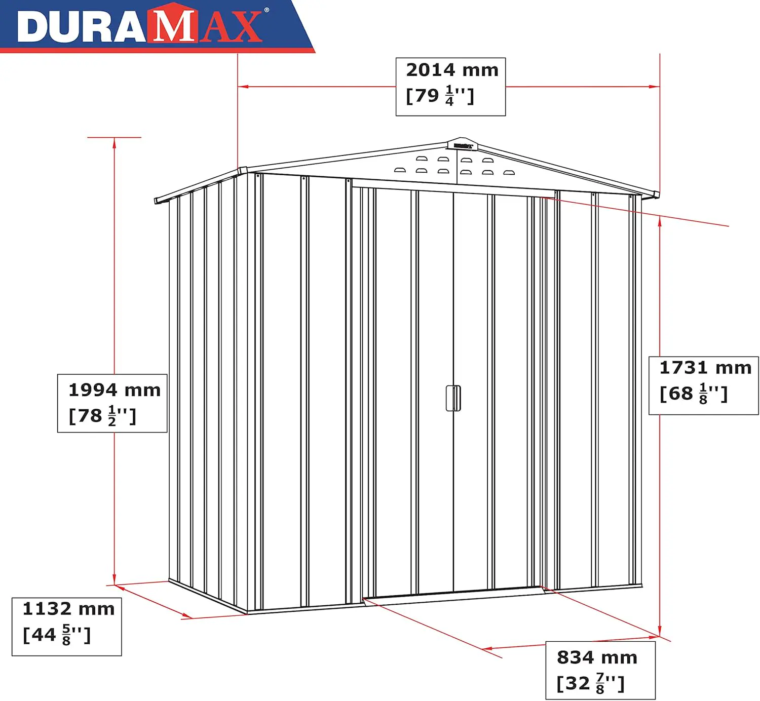 Abri de jardin en bois en acier noir 2,17 m² vue 4