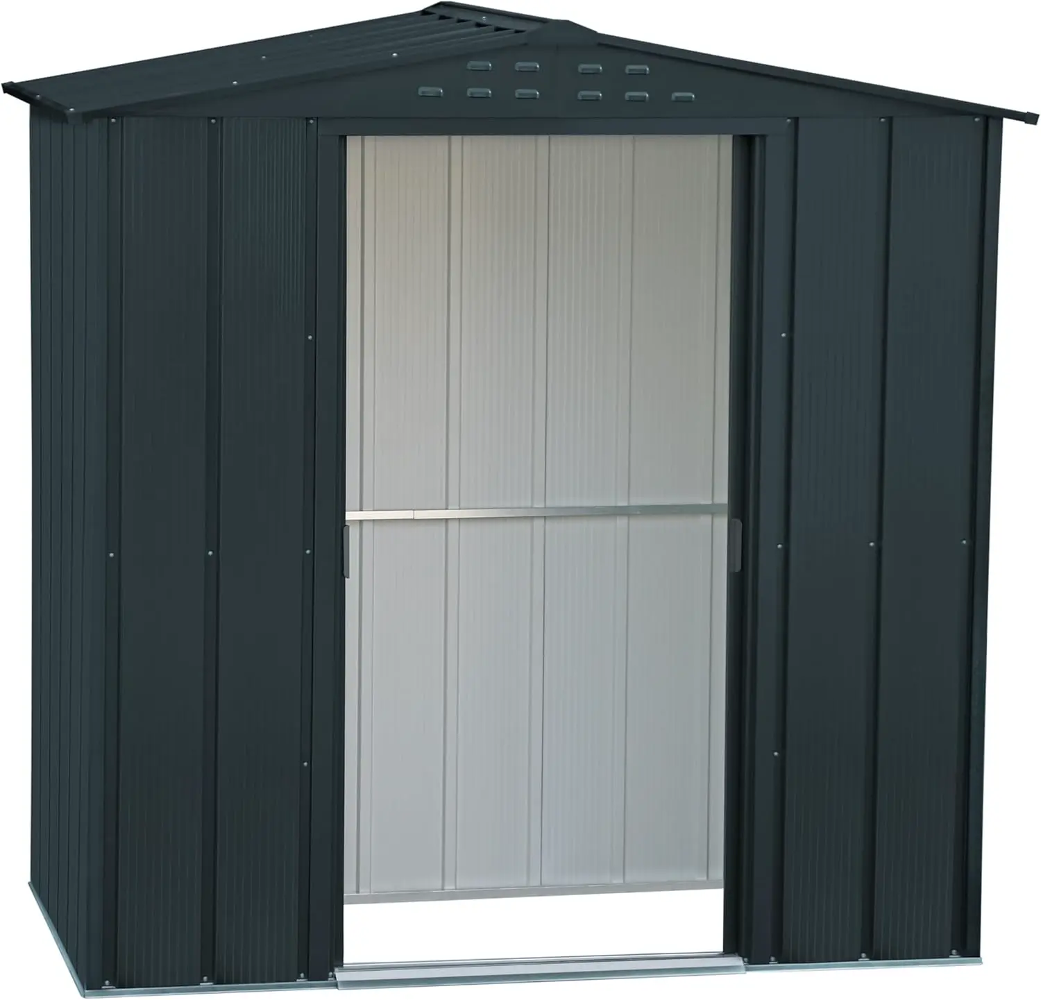 Abri de jardin en bois en acier noir 2,17 m² vue 5