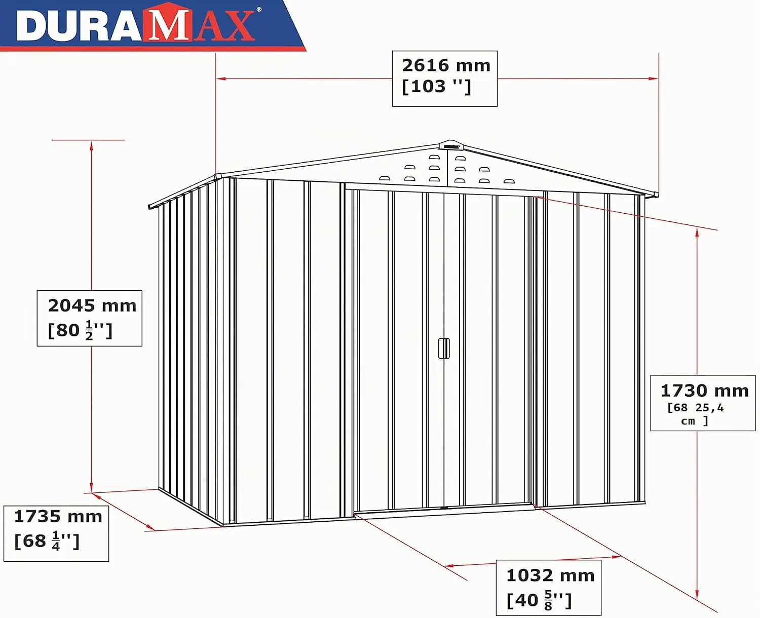 Abri de jardin en bois en acier gris 4,37 m² vue 5
