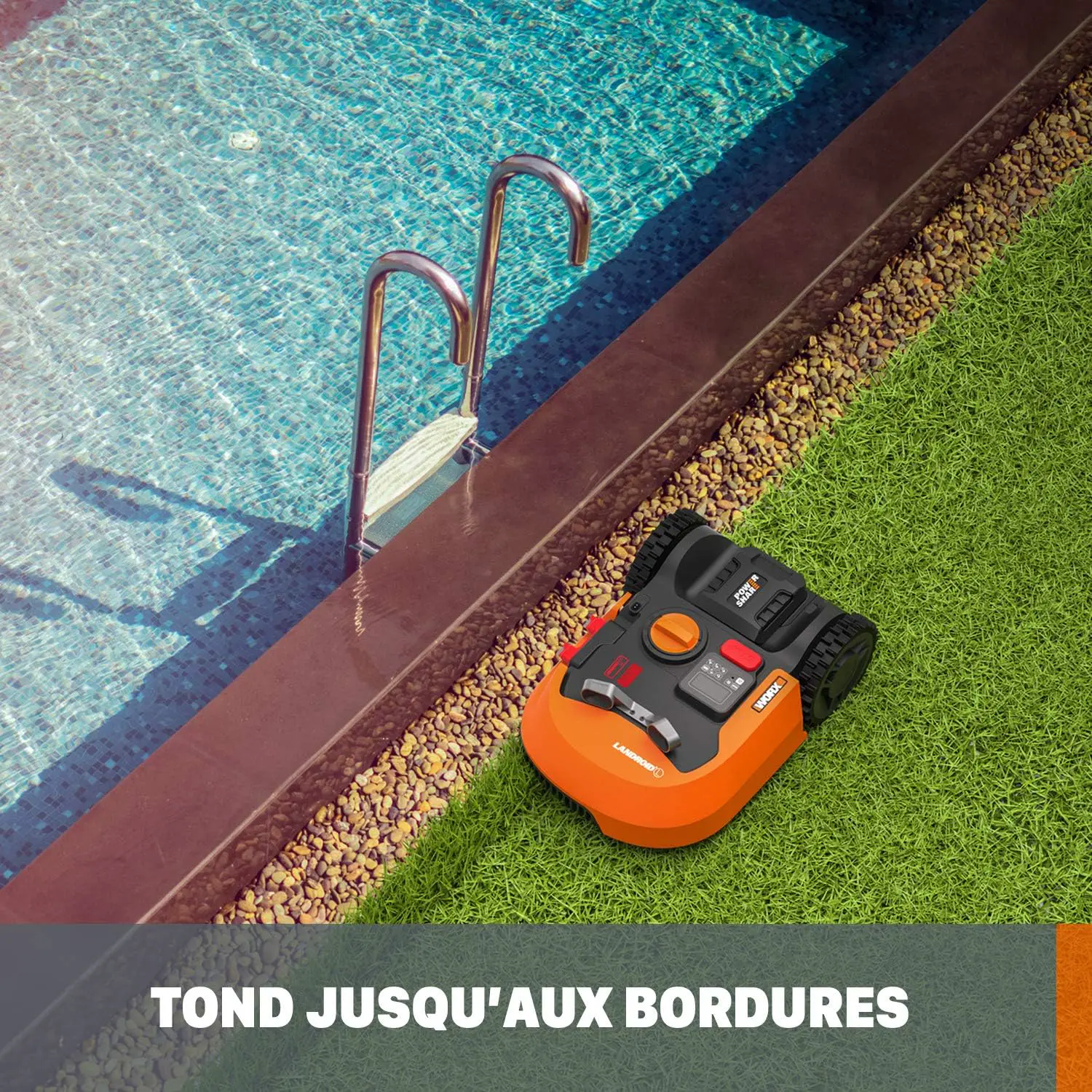 Robot tondeuse orange 500 m² vue 4