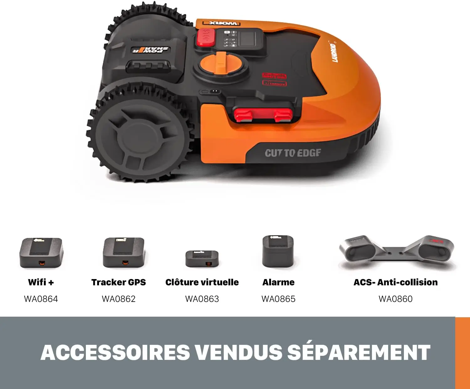 Robot tondeuse orange 500 m² vue 9