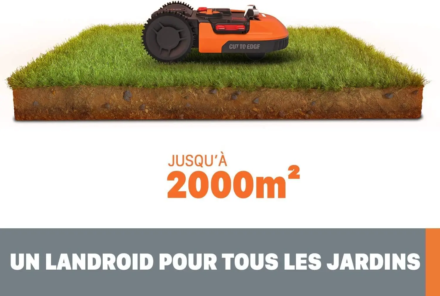 Robot tondeuse orange 2000 m² vue 4