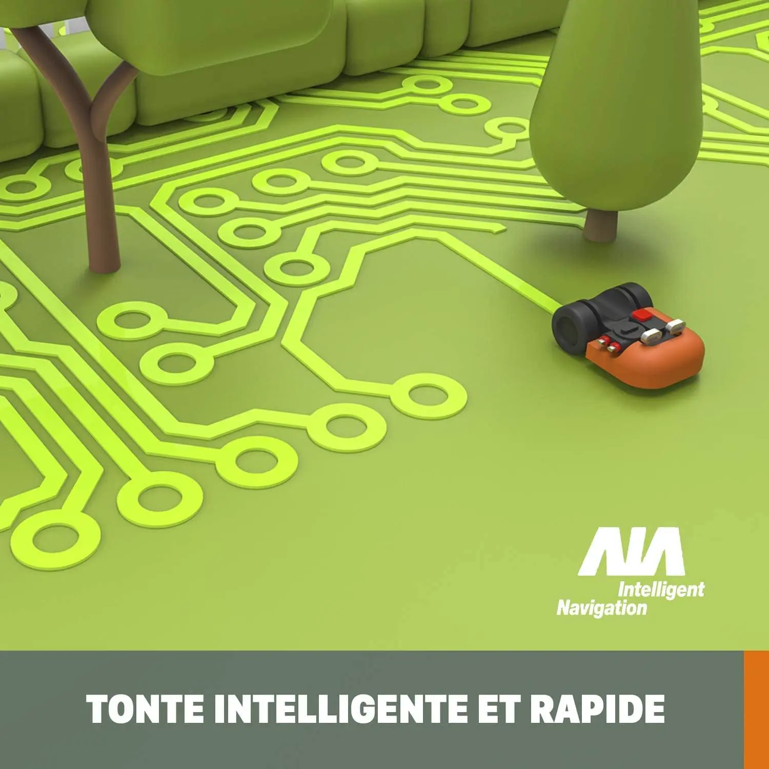 Robot tondeuse orange 2000 m² vue 6