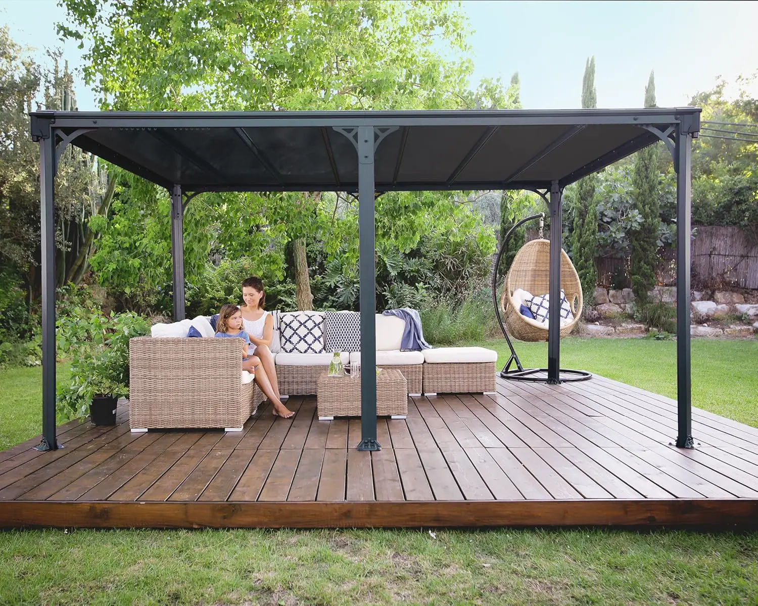 Pergola en aluminium gris 13,2m² vue 4