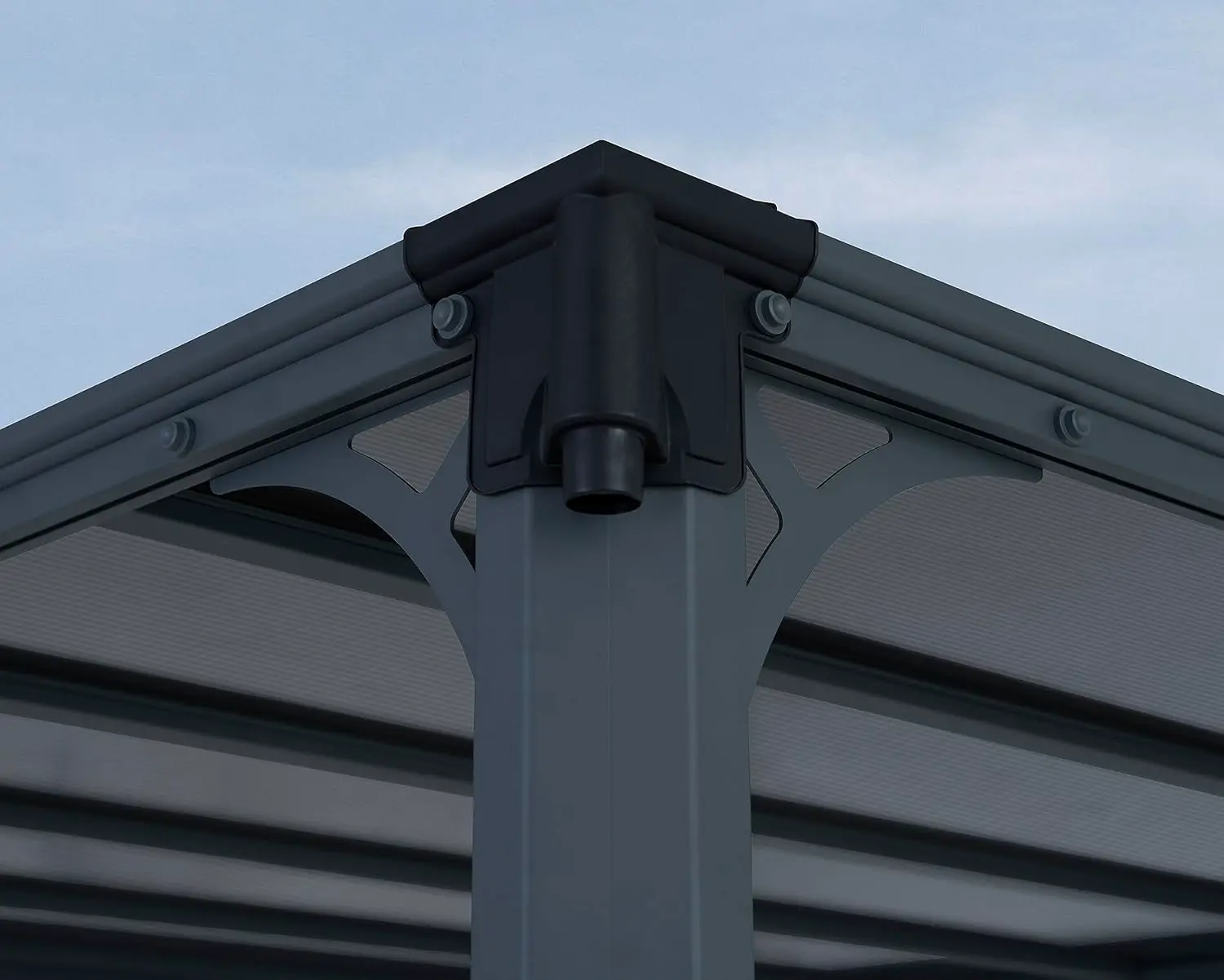 Pergola en aluminium gris 13,2m² vue 7