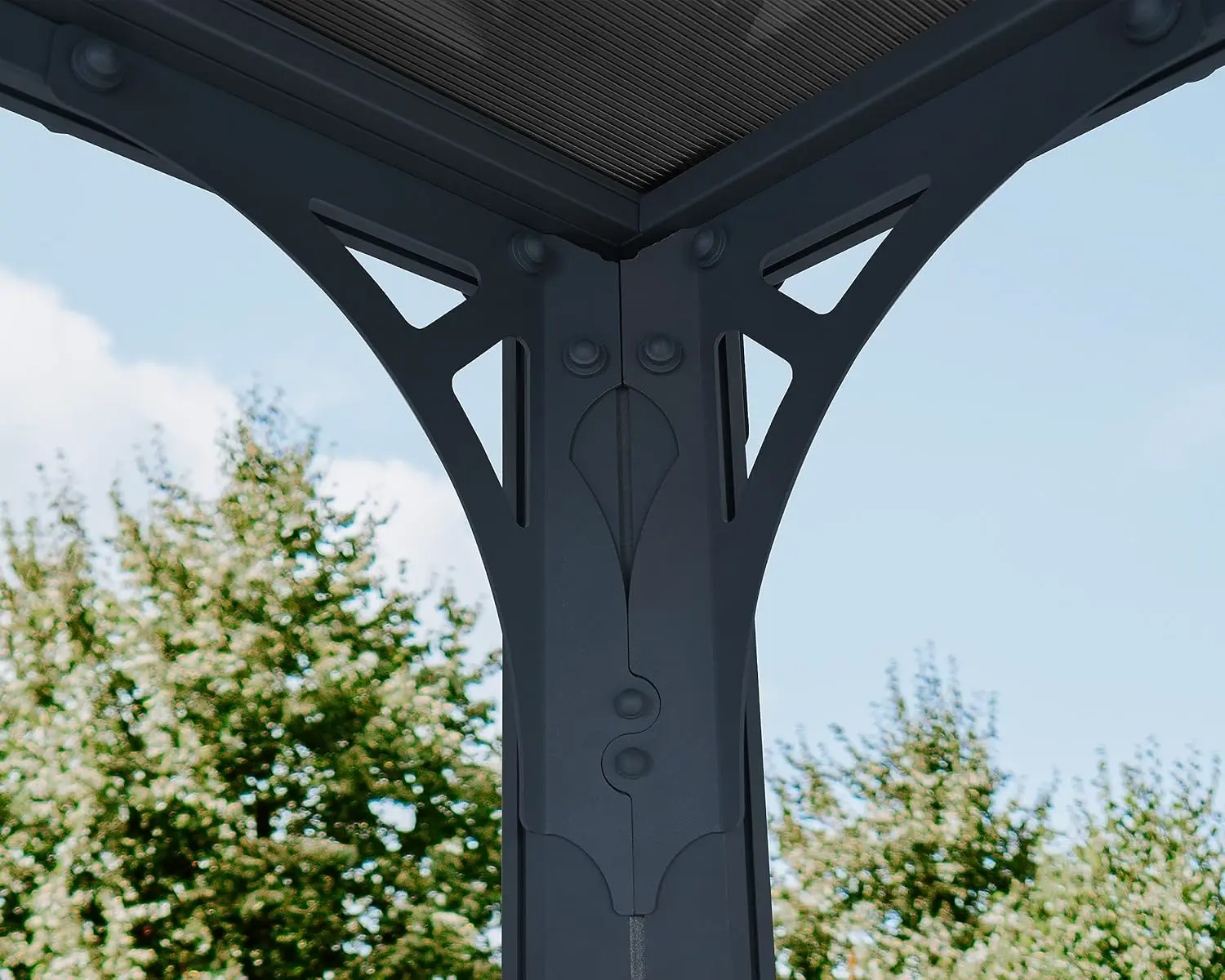 Pergola en aluminium gris 13,2m² vue 8