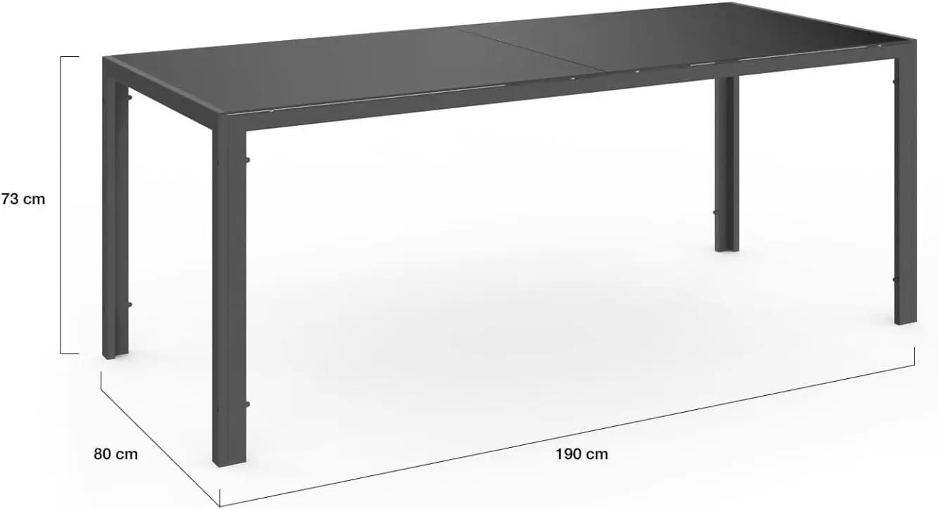 Table de jardin 8 places gris vue 5