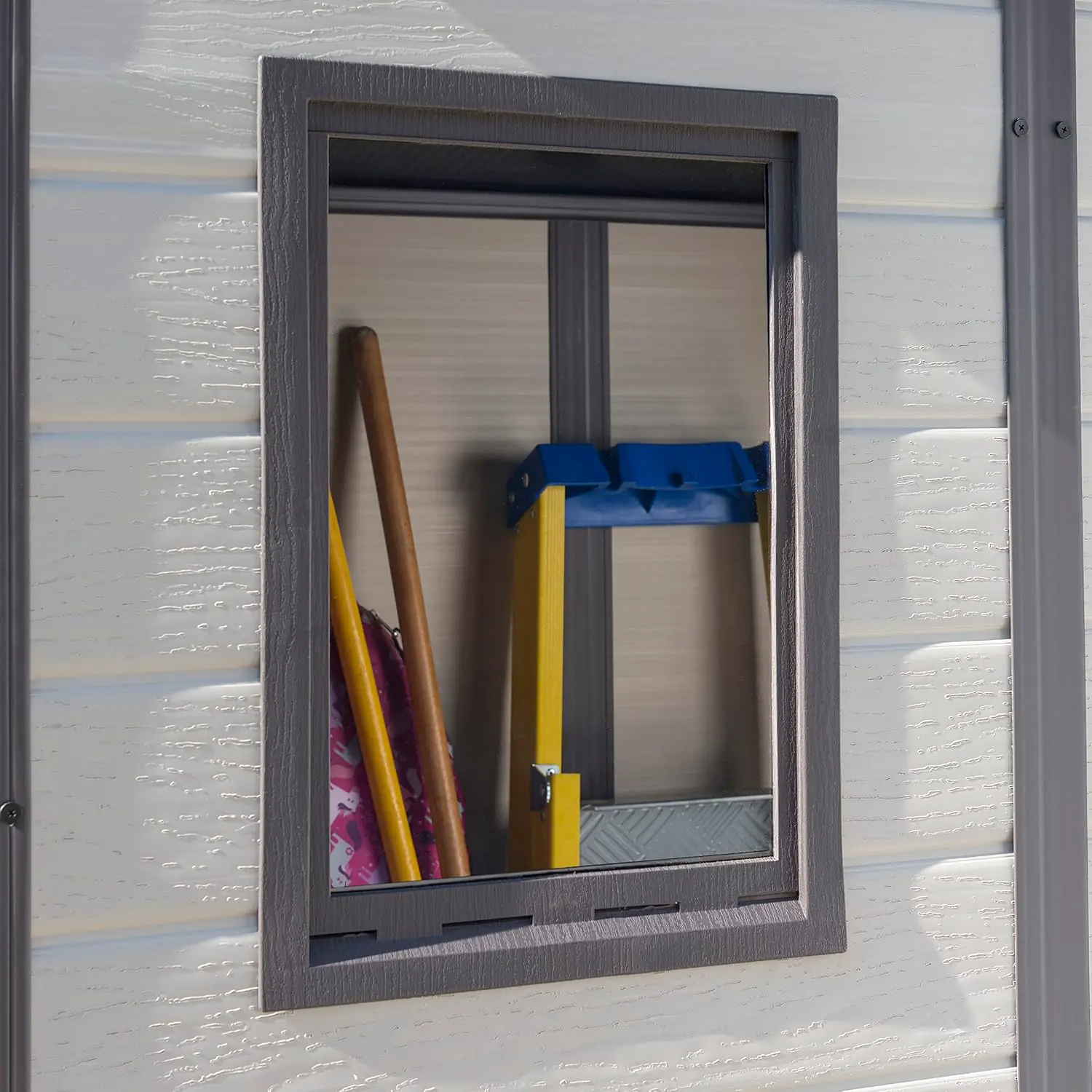 Abri de jardin en résine en bois beige 3,1 m² vue 5