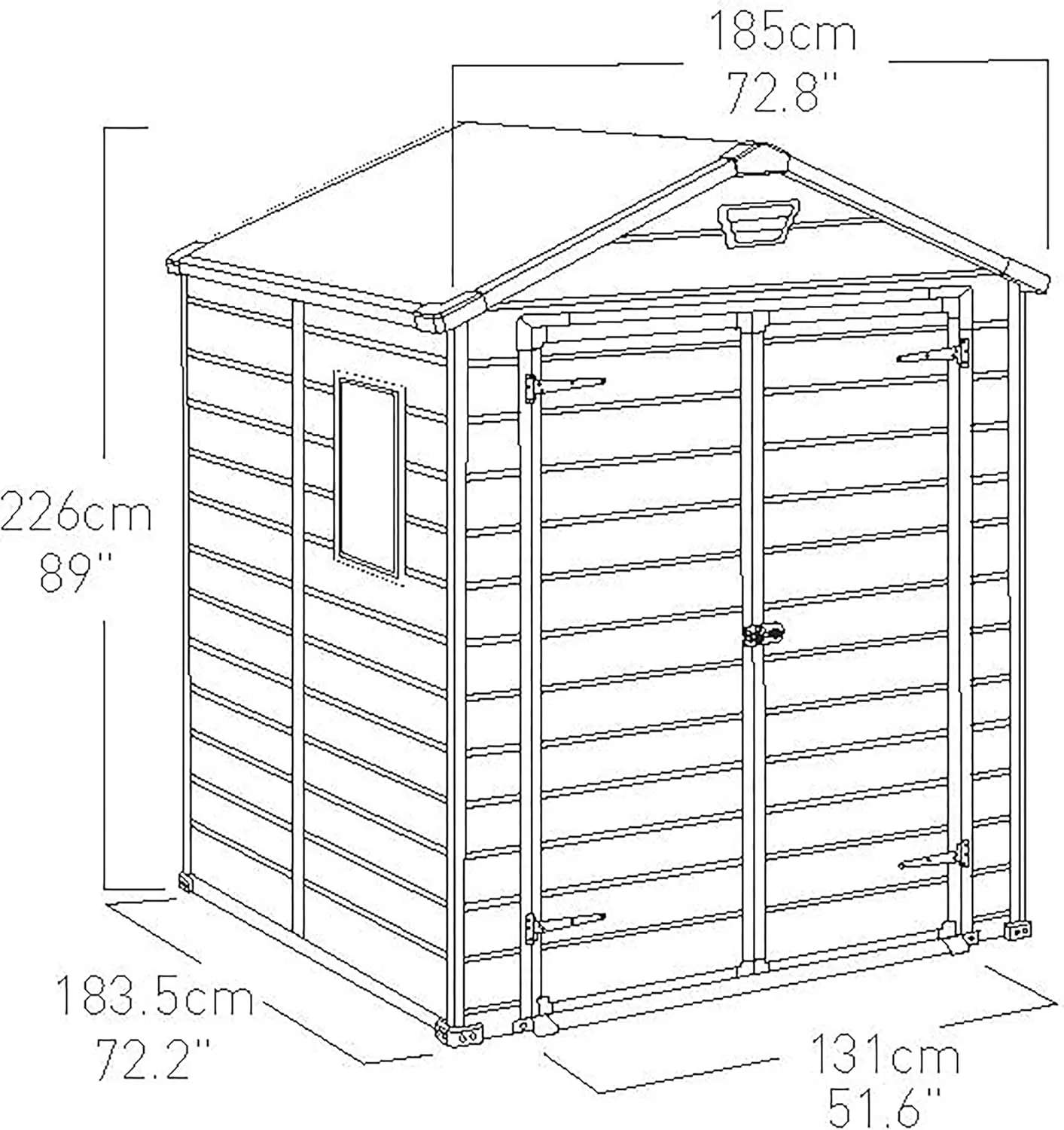 Abri de jardin en résine en bois beige 3,1 m² vue 10