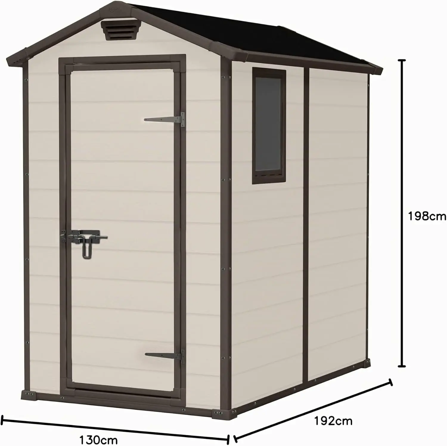 Abri de jardin en résine en bois beige 2,2 m² vue 6