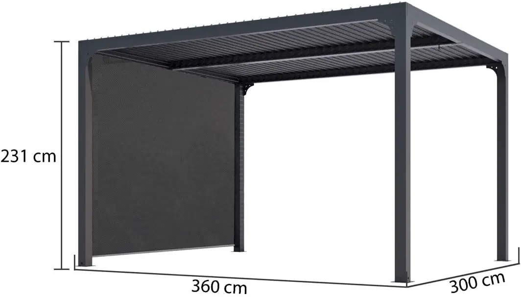 Pergola en aluminium gris/anthracite 10,8m² vue 2