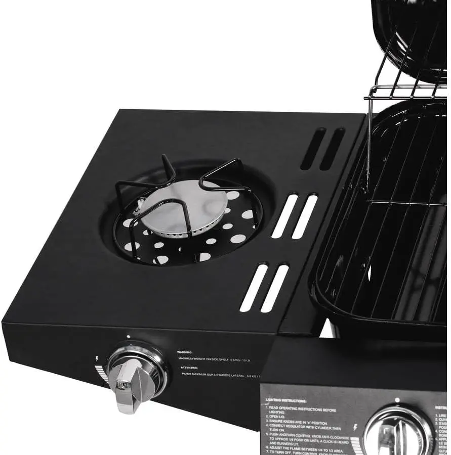 Barbecue à gaz en acier noir 64 x 37 cm vue 6