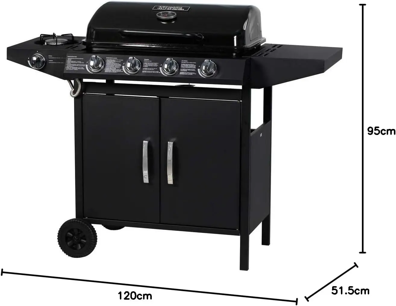 Barbecue à gaz en acier noir 64 x 37 cm vue 7