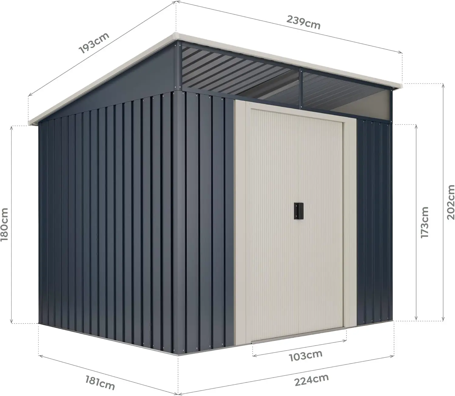 Abri de jardin en métal en acier 4,6 m² vue 4
