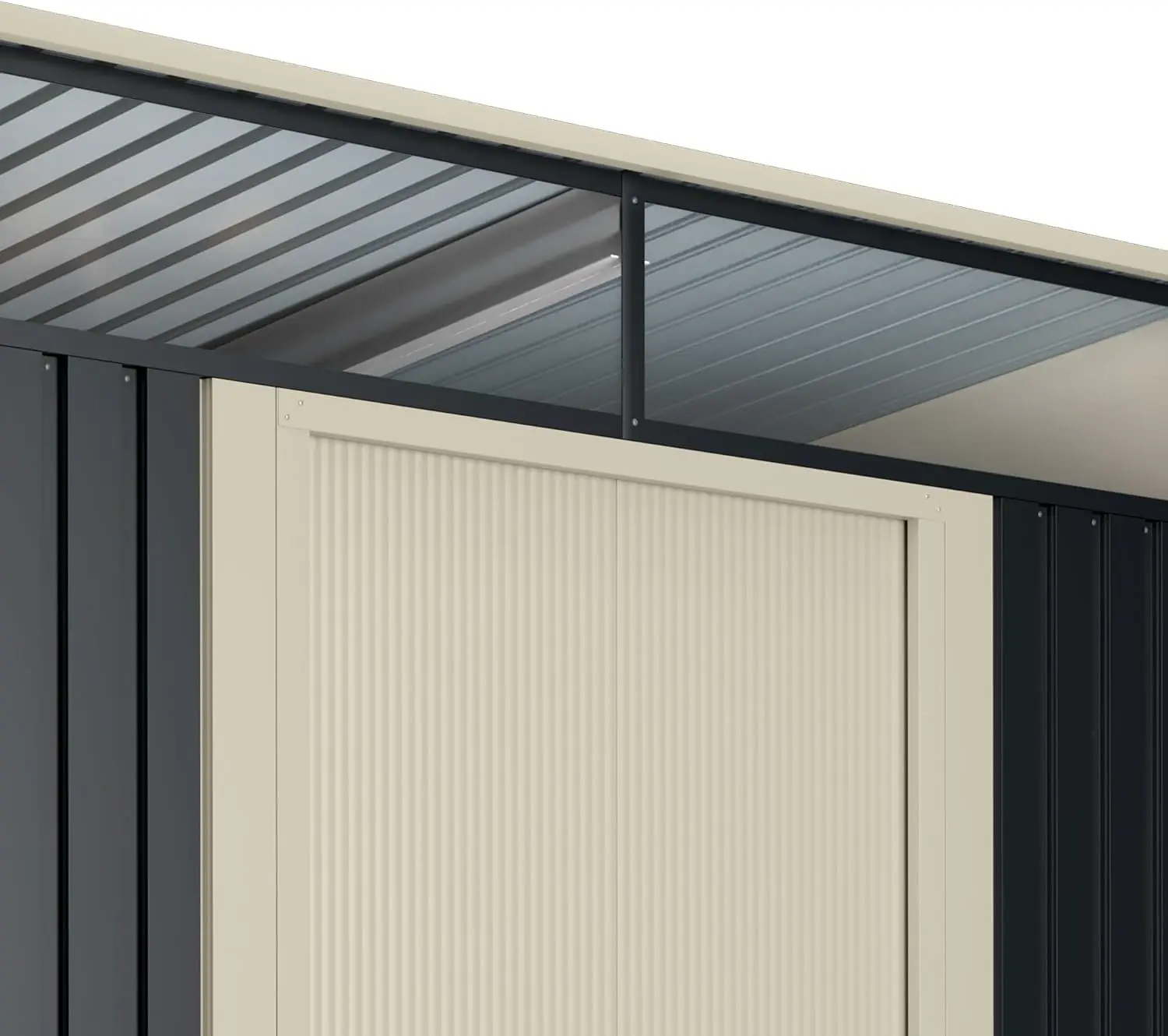 Abri de jardin en métal en métal gris 5,6 m² vue 4