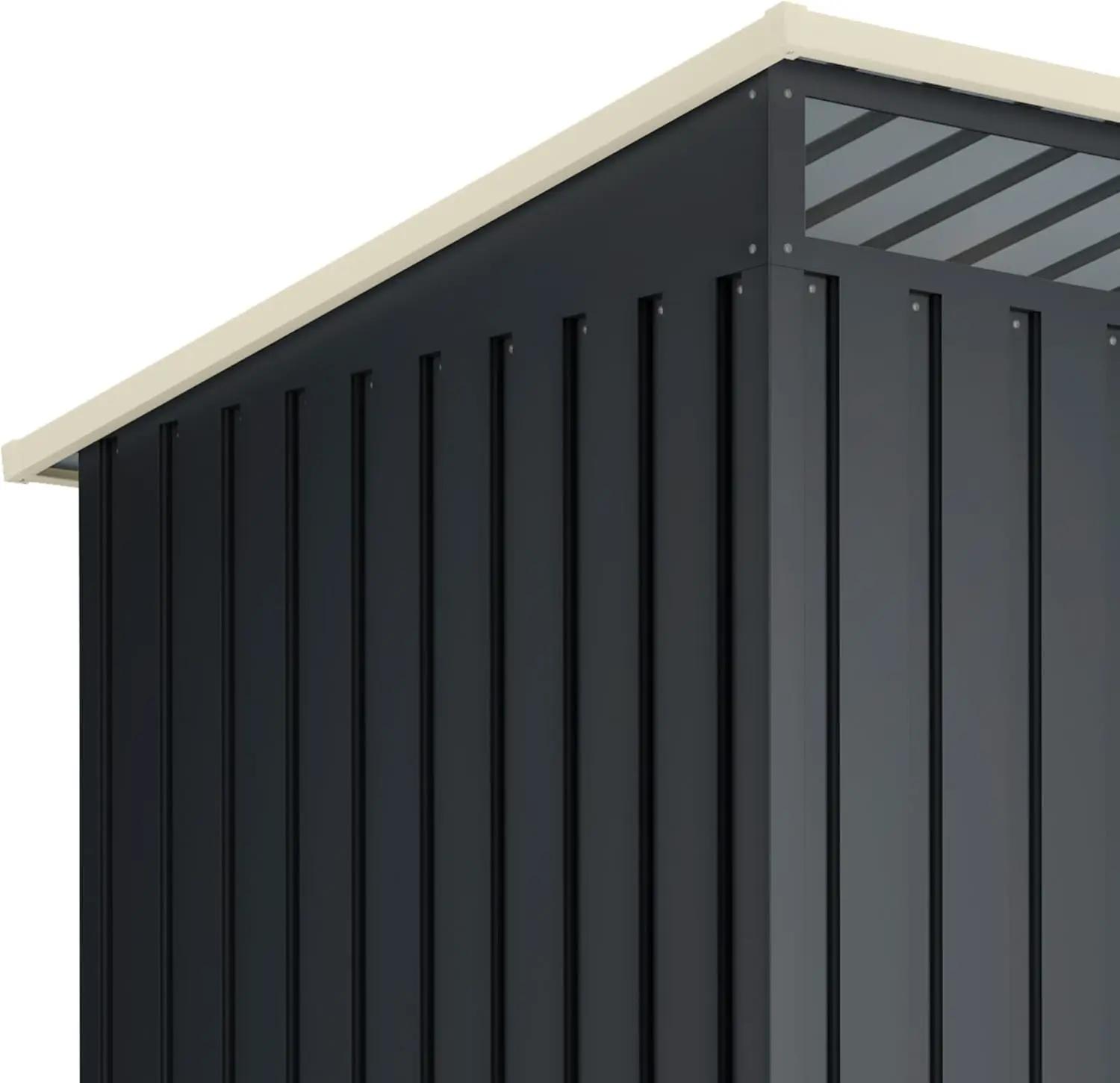 Abri de jardin en métal en métal gris 5,6 m² vue 5