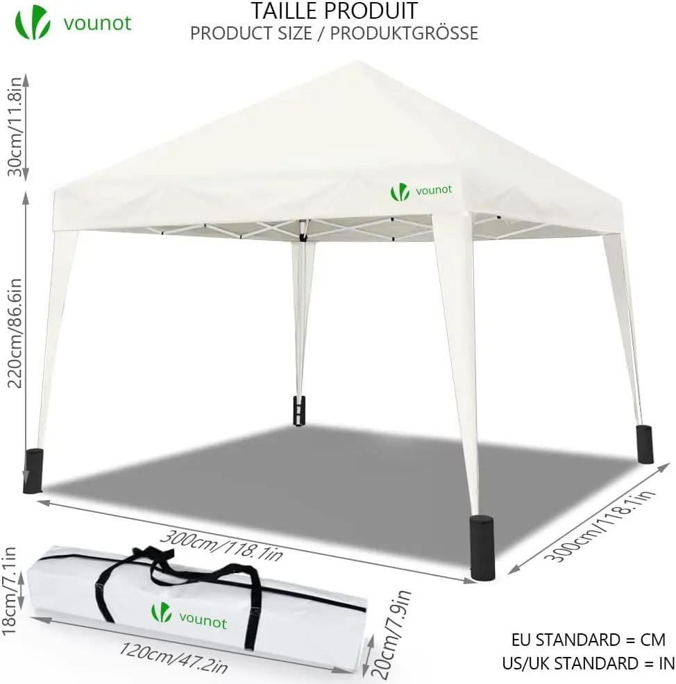 Tonnelle en métal blanc 9 m² vue 5